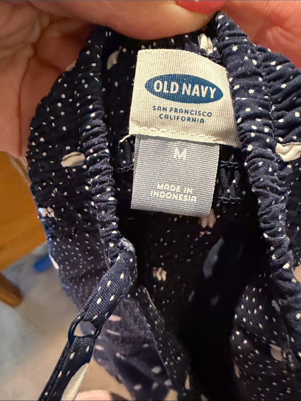 Old Navy Navy Polka Dot Spaghetti Strap Mini Dress - Picture 7 of 7